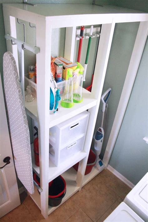 A laundry room is often forgotten when decorating your home. DIY Laundry Room Storage Tower | Summer Owens