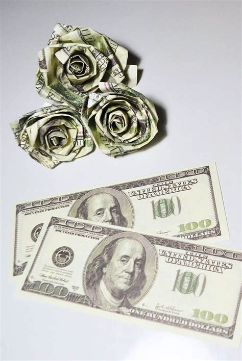 Diy Rose Dollars Money Origami Flower T Bills Paper Tutorial Simple