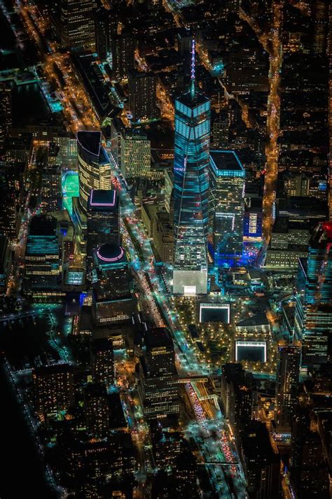 Breathtaking Neon Tinged Aerial Shots Of New York City At Night New