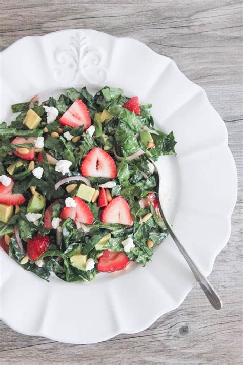 Summer Kale Salad With Strawberries And Avocado And Life