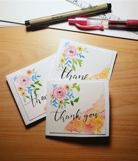 Watercolor Floral Thank You Notes Floral Watercolor Watercolor
