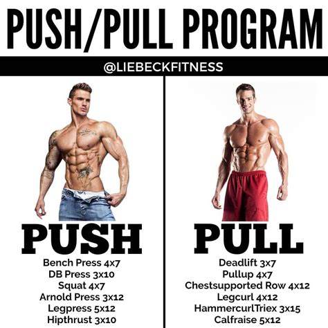 8 Powerful Muscle Building Gym Training Splits Workout Routine Push Pull