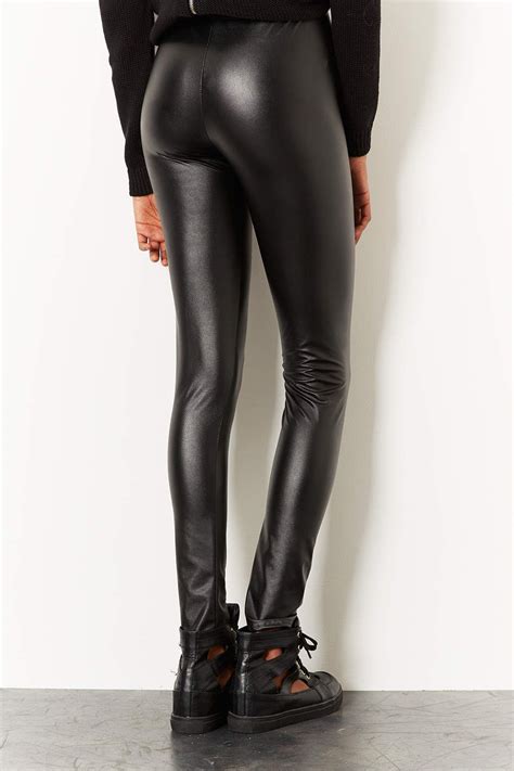 Textured Leather Look Leggings By Topshop 44 Topshop Outfit Black