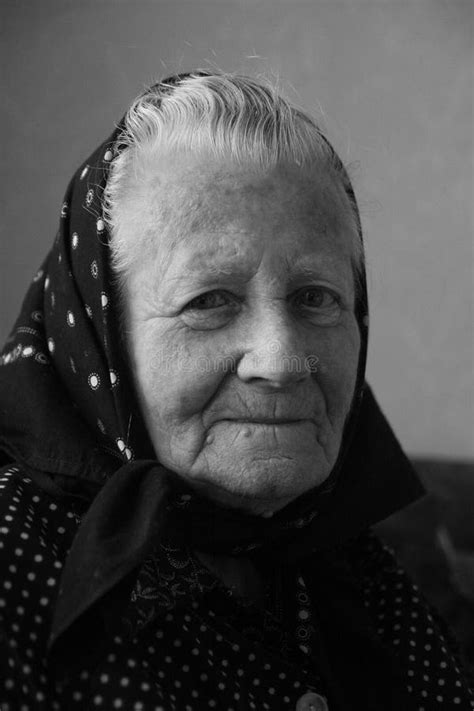 Smiling Middle European Grandmother Old Woman Senior Face Artistic