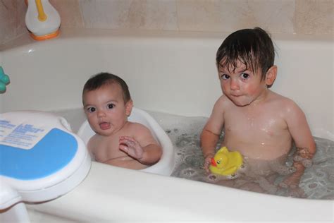 Canode Family Bath Time With Both Babes