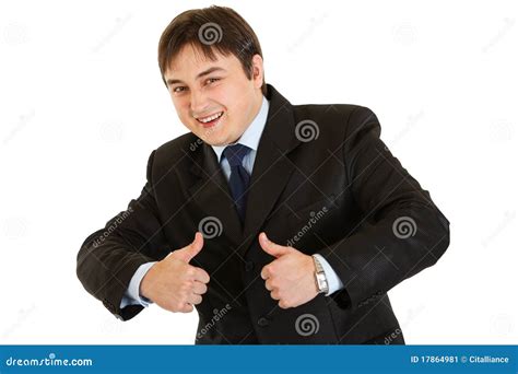 Smiling Businessman Showing Thumbs Up Gesture Stock Image Image Of