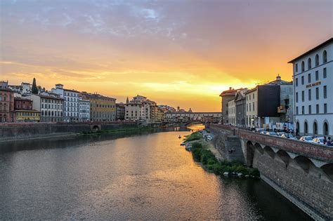 Wallpaper Florence Italy Sunrises And Sunsets River Houses Cities