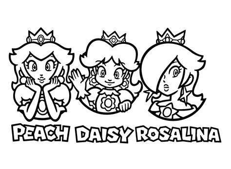 Princess Peach Daisy Rosalina Coloring Pages Princess Daisy