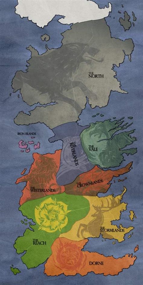 Game Of Thrones Map Seven Kingdoms