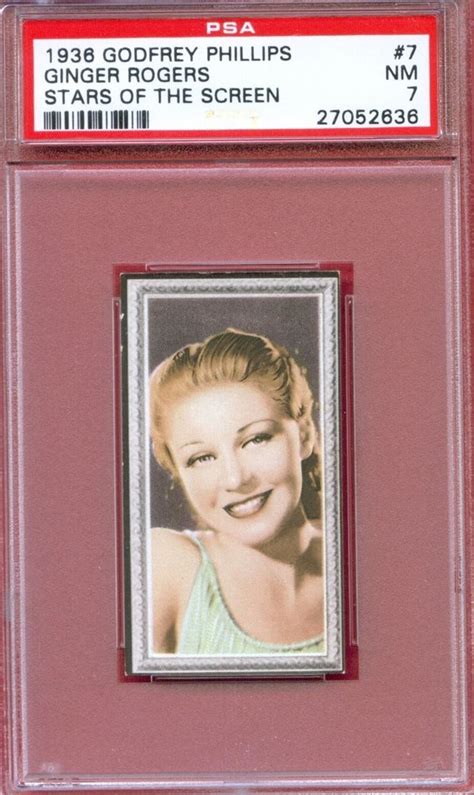 1936 Stars Of The Screen Card 7 Ginger Rogers Girl Cra