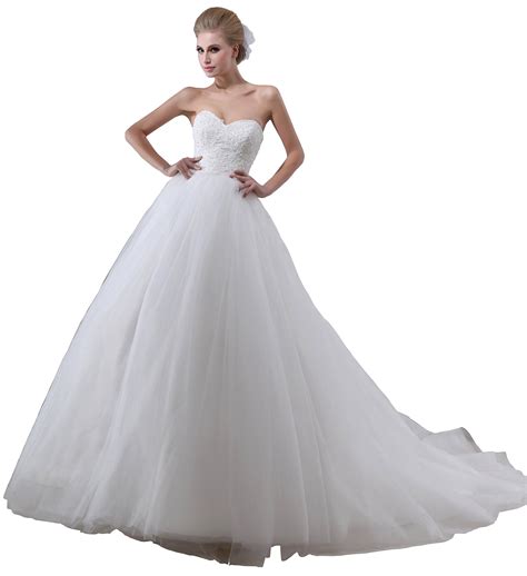 Women S Sweetheart Lace Appliqued Organza Wedding Dress Sleeveless Bridal Gown With Court Train