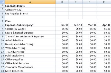 Free Departmental Budgeting spreadsheet