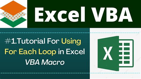 For Each Next Loop Use In Vba Macro Excel Vba For Each Next Loop