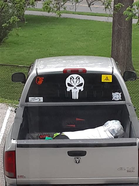 Dodge Ram Head Punisher Skull Window Decal Sticker Custom Made In The