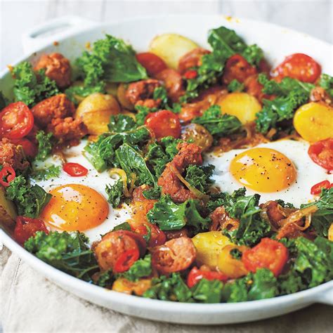 eggs with chorizo spinach and potatoes jamie oliver breakfast dishes eat breakfast potato