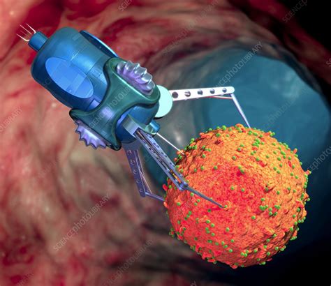 Nanorobot Treating Infected Cell Stock Image T3950190 Science