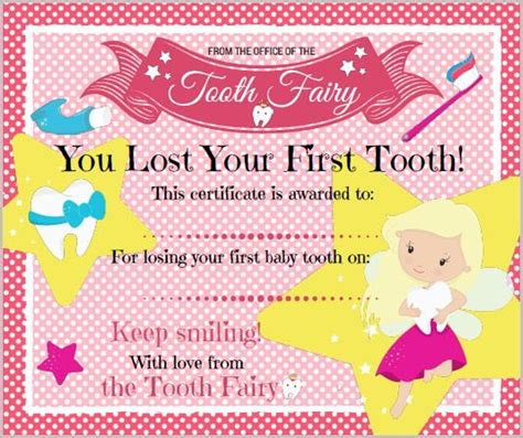 Pin On Tooth Fairy Certificate