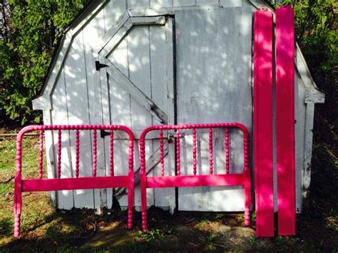 Jenny lind bed twin size antique heirloom spindle spool bed solid wood farmhouse country chic headboard footboard cottage chic thf51 oldmillvintage. Antique Hot Pink Jenny Lind Twin Bed by antique2chic on ...