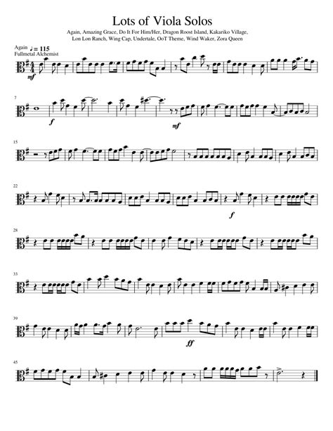 Lots Of Easy Viola Solos Sheet Music For Viola Solo