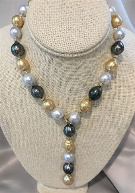 Pearl 12mm 15mm South Sea And Tahitian Baroque Pearl Lariat