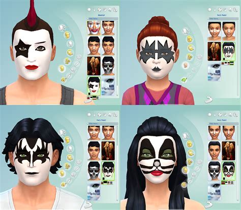 My Sims 4 Blog Face Paint Kiss Rock Legends By Simmiller Mts