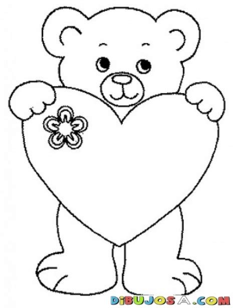 Ositos con corazones para colorear | Colorear imágenes
