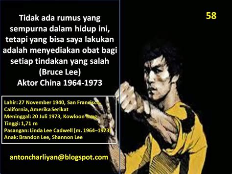 Kata kata mutiara quality time. Kata Mutiara Para Tokoh Dunia: 58. BRUCE LEE USA-CHINA
