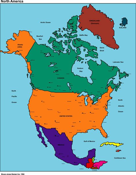 División Política De América Del Norte Tamaño Completo