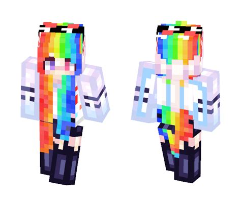Download Rainbow Gal 20 School Girl Style Minecraft Skin For Free