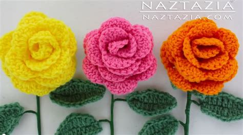 Gioielli e accessori a uncinetto. Come fare fiori con stelo a uncinetto - Video Tutorial.