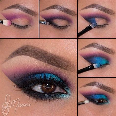 Maquillaje En Rosa Y Azul Purple Eye Makeup Love Makeup Skin Makeup