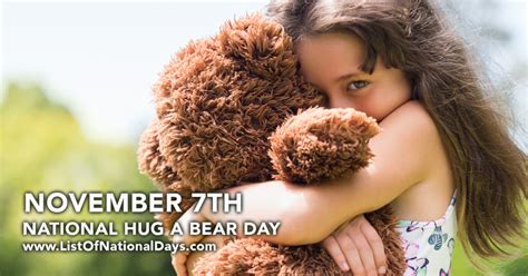 NATIONAL HUG A BEAR DAY NOVEMBER 7TH List Of National Days