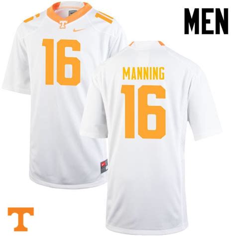 16 Peyton Manning Tennessee Vols Men Player Jerseys White Peyton