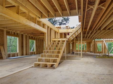 New House Construction Interior Framing — Stock Photo © Sonar 30798641