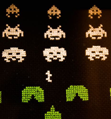 Space Invaders Cross Stitch Dangerously Crafty
