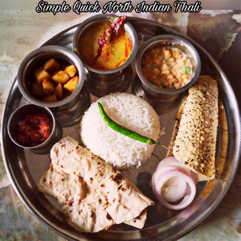 Simple Quick North Indian Thali Items Aloo Jeera Dal Tadka Boondi