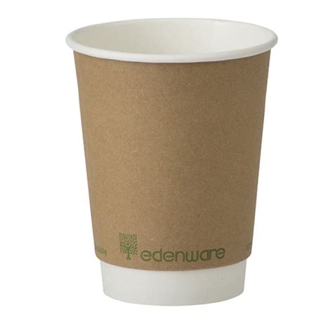 Double Walled Biodegradable Paper Cups 12oz Disposables Hub Coffee