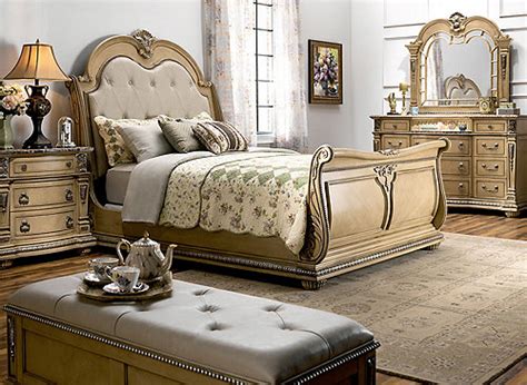 Furniture fun with the occasional style inspiration. Wilshire 4-pc. Queen Bedroom Set - Bisque | Raymour & Flanigan