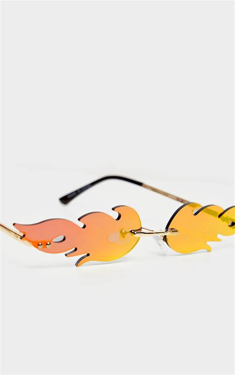 Red Lens Flame Sunglasses Prettylittlething Aus