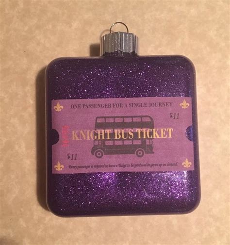 Purple Glitter Harry Potter Knight Bus Ticket Inspired Christmas