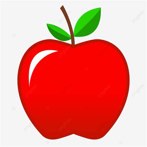 Red Apples Clipart Vector Cartoon Red Bright Apple Apple Fruit Red