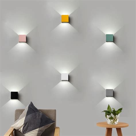 What kind of light cover for outdoor deck? Wall Light Colorful Macaroon Plating Iron Cover LED Sconce ...