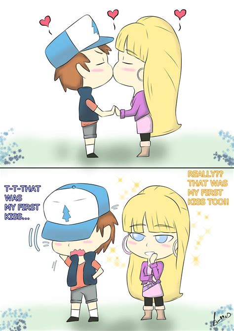 First Kiss Dipper And Pacifica By Fran Xd On Deviantart Dipper And Pacifica Gravity Falls