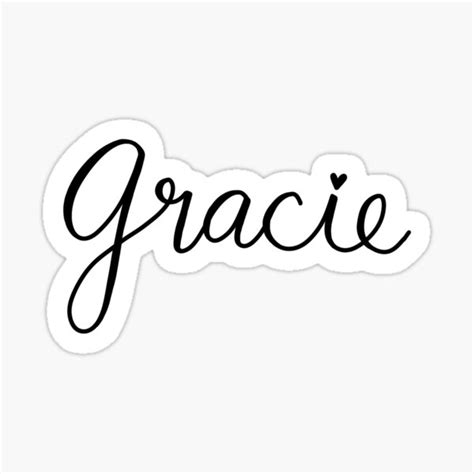 Calligraphy Gracie Name Sticker Sticker For Sale By Natalieeastes