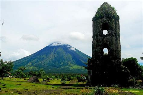 Cagsawa Bell Tower And Mayon Volcano Philippines Travel Bicol