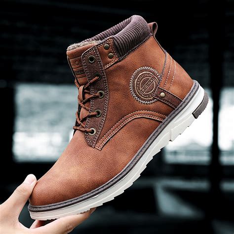 Men Non Slip Wear Resistant Casual Outdoor Hiking Waterproof Leather