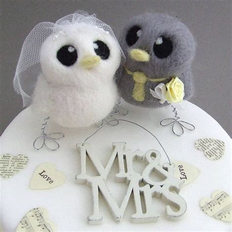 Bride And Groom Bird Wedding Cake Topper By Feltmeupdesigns Bird Cake