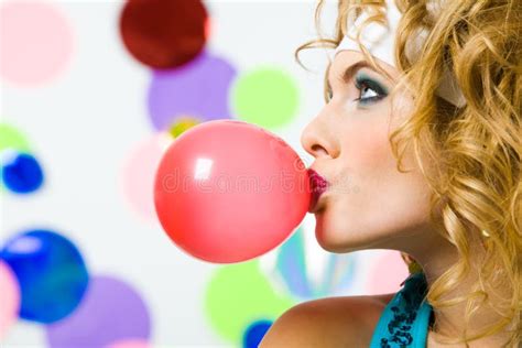 Blowing Bubble Gum Stock Photo Image Of Bubble Glamour 8717472