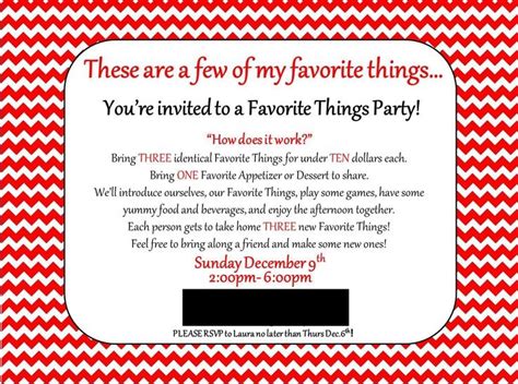 Favorite Things Party Party Invite Template Christmas Party