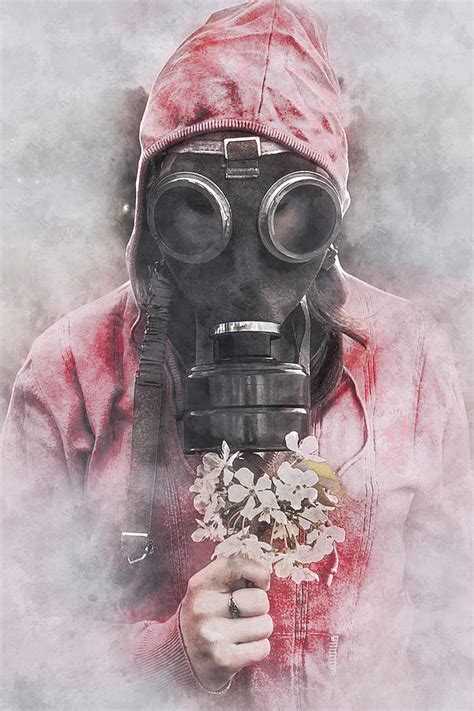 Gas Mask Flower Digital Art By Tamas Fodor Fine Art America